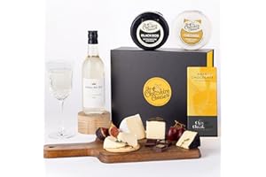 Indulgent White Wine, Cheese & Chocolate Gift Set | Includes 2 Cheeses, Sauvignon Blanc and Cheshire Chocolatiers Chocolate Bar from Cheshire Cheese Company | Wine Gifts for Women, Men and more