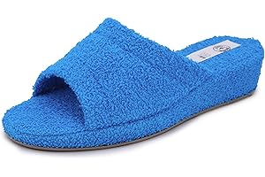 JOMIX Zapatillas Casa Mujer con Cuña Cómodas Ligeras Respirables Chanclas Cuña Mujer Primavera Verano Toalla Rizo, Fabricadas en Italia