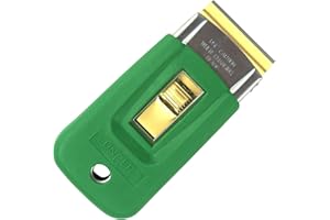 UNGER ErgoTec Window Glass Scraper - Safety Scraping Tool for Window Cleaning - Tough Dirt, Tape, Sticker & Paint Scraper for Glass