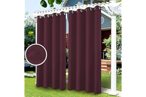 LiveGo Tenda da Esterno, Tenda Impermeabile Oscurante, Tenda Termoisolante da Giardino per Veranda/Pergolato/Archetto(Rosso scuro,2 PCS, 52" Wx84L)