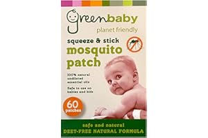 VIE Greenbaby Mosquito & Insect Protection Patches (60 Patches) | Squeeze & Stick, DEET-Free Natural Formula | Safe for Babies & Kids | Effective Protection Against Mosquitoes, Fleas & Biting Insects
