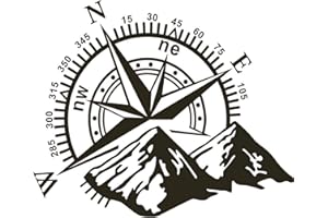 Storaffy Etiqueta engomada del Coche Compass Rose Navigate Mountain 4x4 Etiqueta Vinilo Offroad