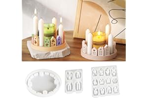 ‎TREABEAR TREABEAR 16PCS Silikonform Haus Mit Sockel, Gipsformen Zum Gießen Häuser, Kerzen Formen Silikon Kerzenhalter Silikonform,DIY Silikonformen Gießformen Frühling Haus Mit Herz Blume Schmetterling Blätter