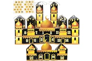 LECONCES Ramadan Advent Calendar, DIY Eid Calendar Countdown, 30 Empty Boxes for 30 days Ramadan Decorations, Ramadan Gift Box for Eid Ramadan Mubarak Party Supplies