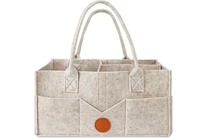 Maliton Organizer na pieluchy dla niemowląt, organizer na pieluchy na stół do przewijania, kosz do przechowywania przedszkola z uchwytem, filcowy organizer na pieluchy 38 cm x 23 cm x 18 cm,