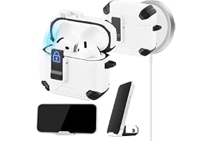 AOOSU Fodral för AirPods 4, med telefonhållare, kompatibelt med AirPods 4 (USB-C), starkt fallskydd