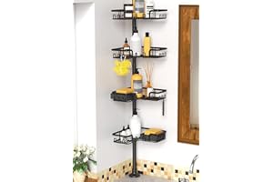 Kegii Duschablage ohne Bohren, Teleskop Duschregal Ecke, Shampoo Halterung für Dusche Höhenverstellbar für Duschecken