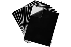 MUZHUPGUZ 10 Stk Moosgummi Selbstklebend 3mm, Schaumstoff Selbstklebende Schaumstoffplatte Schwarz, EVA Schaumstoff Platten, Moosgummi Platten Polster, Rutschfest Schaumstoffmatte für Möbel DIY(300mm x 210mm)