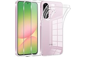 Phoona HandyHülle für Samsung Galaxy A56 5G Hülle mit 2 Stück Panzerfolie,Dünne Weiche TPU Silikon Transparent Stoßfest Schutzhülle für Samsung A56 Hülle Klar Kratzfest
