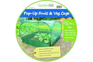 GardenSkill Pop Up Fruit and Vegetable Cage Grow-House - Plant Crop Protection Bird Net Cover Cloche (1m x 0.65m high)