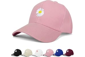 BLURBE Ladies Baseball Caps - Baseball Cap for Women, Daisy Adjustable Ladies Baseball Caps for Womens Casual Summer Outdoor Sports Dad Peaked Sun Cap