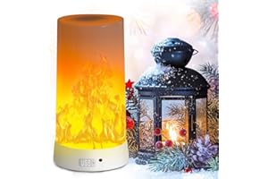 PDGROW Lampada Effetto Fiamma, Lampada a Fiamma a LED Ricaricabile Tramite USB Impermeabile Luce Notturna a Fiamma con Base Magnetica e Ganci in Metallo per Natale, Feste, Interni ed Esterni