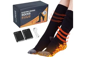 EVOLOO Heated Socks for Men and Women,Electric Heating Socks Rechargeable 5V 6000mAh Battery,Outdoor Winter Thermal Foot Warmers for Cycling, Skiing, Skating, Hiking