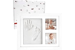 agctrler Baby Handabdruck und Fußabdruck Set, Gipsabdruck Hand und Fuß für Neugeborene, Handabdruck Bilderrahmen Baby Geschenk, Dusche Abdruckset