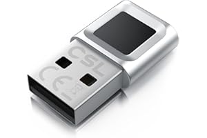 ‎CSL-COMPUTER CSL - USB Fingerabdrucksensor für PC - Fingerprint Key - bis zu 10 IDs – kompatibel mit Windows 11 – unterstützt bis zu 10 IDs – Plug & Play – Rundumerkennung – Aluminium