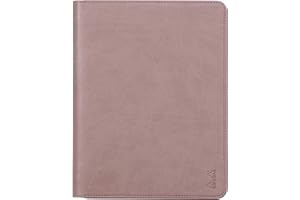 RHODIA 168108C - Conférencier Porte-Documents Bois de Rose - pour Bloc-Notes et Carnets A5 ou A5+ - Dimensions Fermé 19,5x25,5 cm - Pochette pour Tablette - Simili Cuir Premium