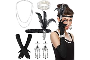 BDSHUNBF 1920 Accessories, 1920s Flapper Great Gatsby Accessories Set, Roaring 20's Theme, 20's Theme Vintage Fashion, Women Ladies Charleston Fancy Dress Up
