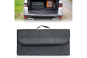 PRITOK Kofferraumtasche Auto Organizer Toolbag: 40x25x15 cm Kofferraum Organizer aus Filz mit Klett Fixierung, Aufbewahrungsbox Auto, Kfz Kofferraum Organizer für Werkzeug & Autopflege (Schwarz)