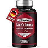 Nootropic Memory and Concentration Without Caffeine, L Theanine and Lion's | 9-in-1 Complex with Bacopa, Rhodiola, L-Tyrosine