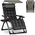 ATORPOK SHOP Zero Gravity Chair with Canopy Shade, Patio Folding Lounge Recliners, Anti Gravity Chair Lawn Patio with Cup Holder Accessory for Garden Beach Camping