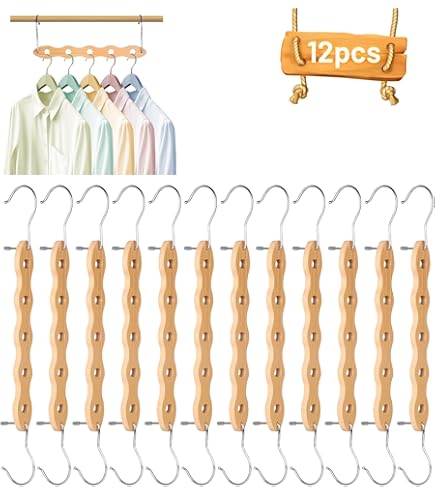 6pcs Cintres Magique Métal Gain de Place Porte Manteaux Rangement