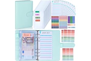 ANYUKE Budget Planner Deutsch Budget Binder - Bugetplaner Haushaltsbuch mit Geldfächer, Finanzplaner Geld Organizer Sparbuch mit Folien für Sparen Sparchallenge Umschlagmethode Geldplaner Cash Stuffing