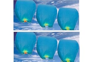 10 Blue- Eco-friendly Chinese Flying Floating Sky Lanterns (A Liittle Tree)