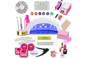 ACOL® ‘Creative 26PZ’ Kit ricostruzione Unghie gel Professionale Completo: Lampada LED UV 48W, Gel Colorati, Fresa 20000 Giri, Accessori per Nail Art Completi