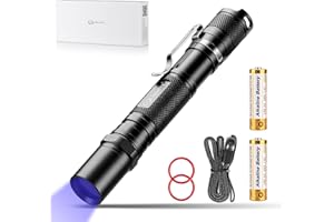 LIGHTFE LightTFE UV301D Plus UV lamp 365NM Portable Ultraviolet Torch LED Torch Light UV Rays Waterproof IPX-8 pet Urine Detector (Batteries Included), Black