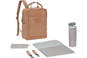 LÄSSIG Baby Wickelrucksack Wickeltasche Rucksack mit Wickelunterlage, Kinderwagenbefestigung, Flaschenhalter nachhaltig produziert/GRE Vividal Backpack
