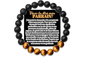 TEMULNEE Frere Bracelet Beau Papa Petit Fils Cadeau Parrain Demande Filleul Tonton Neveu Cousin Papy Arriere Grand Pere Père Frère A Mon Homme Copain Veux Tu Etre Mon Parrain Cadeaux bracelets Bijou Original