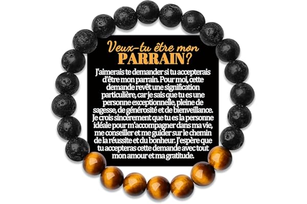 Frere Bracelet Beau Papa Petit Fils Cadeau Parrain Demande Filleul Tonton Neveu Cousin Papy Arriere Grand Pere Père Frère A Mon Homme Copain Veux Tu Etre Mon Parrain Cadeaux bracelets Bijou Original
