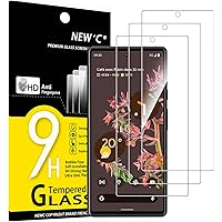 NEW'C 3 Pack, skärmskydd i glas för Google Pixel 6, anti-repor, anti-fingeravtryck, bubbelfri, 9H hårdhet, 0,33 mm ultratrans