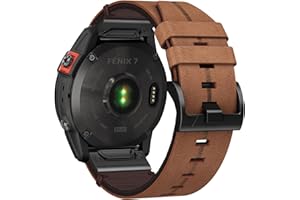 XIIORE Pasek do Fenix 8 47mm, skórzany pasek 22mm do zegarka zamienny na Fenix 7, Fenix 7 Solar, Fenix 7 Sapphire Solar, Fenix 6 /pro/Sapphire, Fenix 5/plus, Forerunner 935/945/955, Approach S60