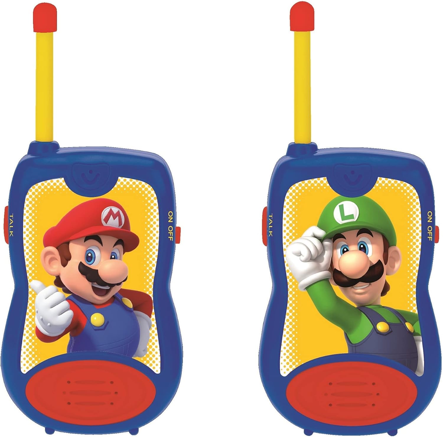 Lexibook, Super Mario, Walkie-talkies 200m, Juego de comunicación para niños, 2 Canales de comunicación, Clip para cinturón, a Pilas, Azul/Rojo, TW12NI