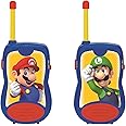LEXIBOOK TW12NI Brothers Nintendo Super Mario Walkie-talkies, Communication Game for Children/Boys, Belt Clip for Transport, Battery, Blue/Red
