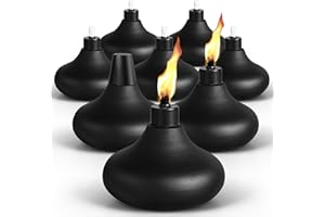 FAN-Torches 8 Pack Metal Table Top Torches, 24.5oz Citronella Torches for Outside, Refillable Flame Light Torch, Decorative Tabletop Lantern for Yard, Patio, Deck, Garden, Party, Landscape