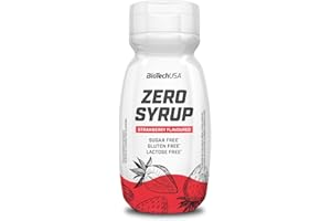 BioTechUSA Zero Syrup, Jarabe con sabor a fresa, con edulcorantes, sin azúcares, sin grasas, sin lactosa, 320ml