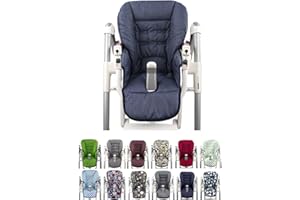 NINNA-NANNA BY BAMBINIWELT Housse de rechange pour coussin d'assise [Housse pour chaise haute] compatible avec Peg Perego Prima Pappa Diner (bleu chiné)