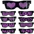 Yuehuamech Led Glasses Light Up Glasses In Dark Flashing Led Sunglasses Luminous Glasses Cool Customizable Glasses for Nightclub Birthday Party Stage Festival Halloween Concert