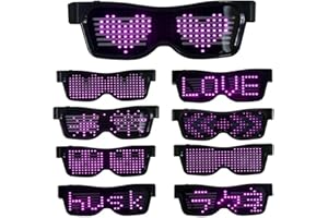 Yuehuamech Led Glasses Light Up Glasses In Dark Flashing Led Sunglasses Luminous Glasses Cool Customizable Glasses for Nightclub Birthday Party Stage Festival Halloween Concert
