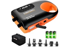 Fowawu Sup Pomp, 20 paletas PSI Pomp ventilación Inteligente de Doble Etapa Inflable, Apagado automático, Conector automático opblaasbare Sup luchtpomp DC 12v