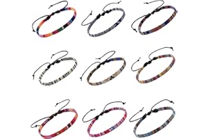 NMBCH Fußkettchen Bunte Geflochtene Seil, 9 Stück Boho Fußkettchen Set, Handmade Strand Schmuck Verstellbar, Wasserfest & Verstellbar, Surfer Fußband Stoff, Fußband Herren & Damen Armbänder