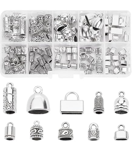 UNICRAFTALE 40 Stück Edelstahl Kabelenden – 4 Größen (4-8mm), Für Schmuckherstellung & DIY