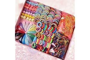 Hcimooy 780 pezzi Varietà di accessori per capelli, Clip per coda di cavallo per ragazze, Acconciature per bambini, Multicolori