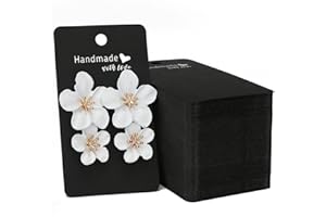 jijAcraft Handmade Cartes d'Affichage de Boucle, 100PCS Noir Carte Affichage Bijoux, 9x5cm Grand Carte Presentation Bijoux, pour DIY Boucles d'oreilles Bijoux
