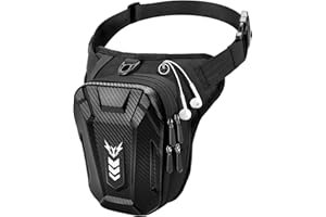 Rolgno Bolsa Pierna Moto, Amplia Capacidad Riñoneras Pierna Hombre Mujer, Duradero Bolsa de Alforja para Moto con Correa de Pierna Ajustable & Tira Reflectante, para Ciclismo Pesca Camping Deporte