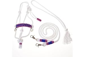 LarDen Hobby Horse Accessoires - Ensemble de Corde | Licol avec Rênes & Collier pour Cheval Bâton | GR. M - Blanc | Fait à la Main | Hobby Horsing | Tête de Cheval Réaliste à Bâton à Chevaucher