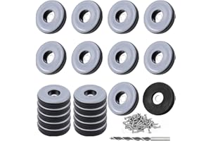 TXErfolg 20xPatins en Téflon à Visser Ø 30 mm (Ronds, Noirs) pour Meubles avec vis en Acier Inoxydable et 1 Foret pour Meubles - Protection Efficace de Vos Meubles, chaises, sols (Ø 30 mm mit Bohrer)