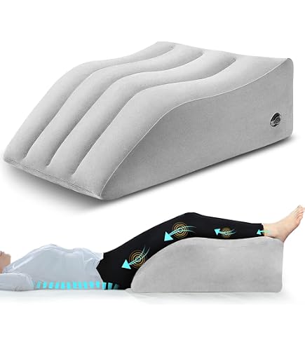 Coussin Veineux Ergonomique En Mousse Mémoire - Surélévation Des Jambes, Housse Bambou Lavable, 55x30x11 Cm